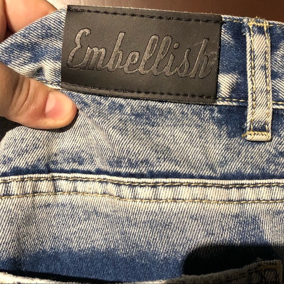 Embellish Cropped Denim Mens Moto Jean Pants 36 - Picture 4 of 6